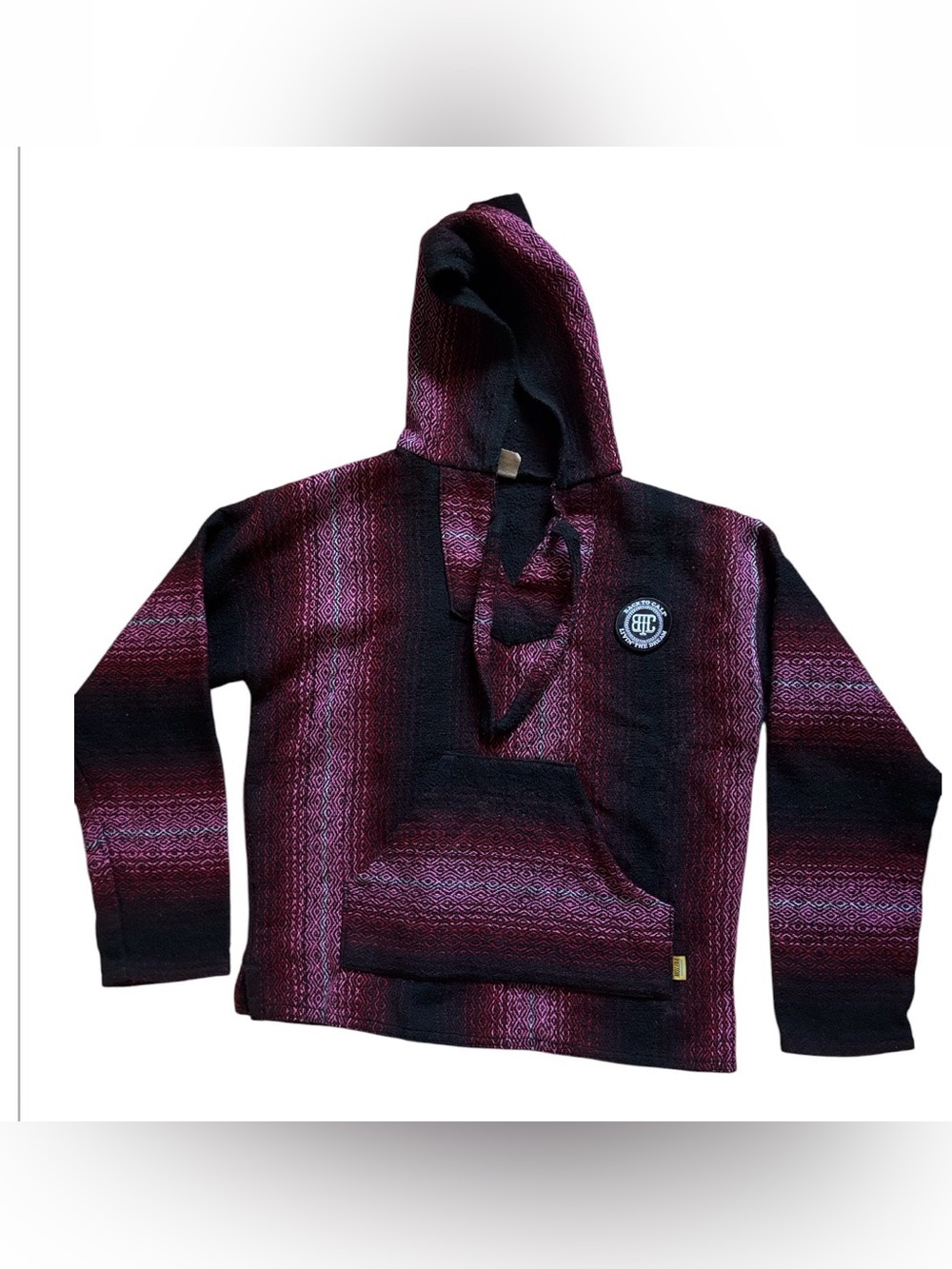 Artesanias Mr Molina | Black , Red & Pink Baja Hoodie | Back To Cali Mexico Made